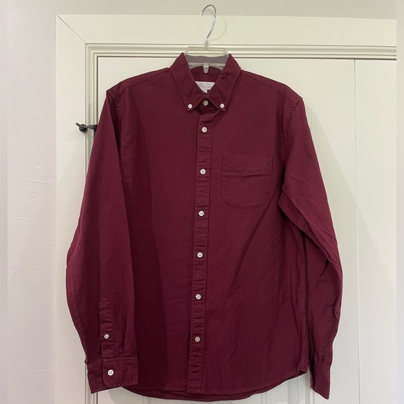 GAP Shirt Mens Medium Maroon Red Oxford Button down shirt - Picture 1 of 4